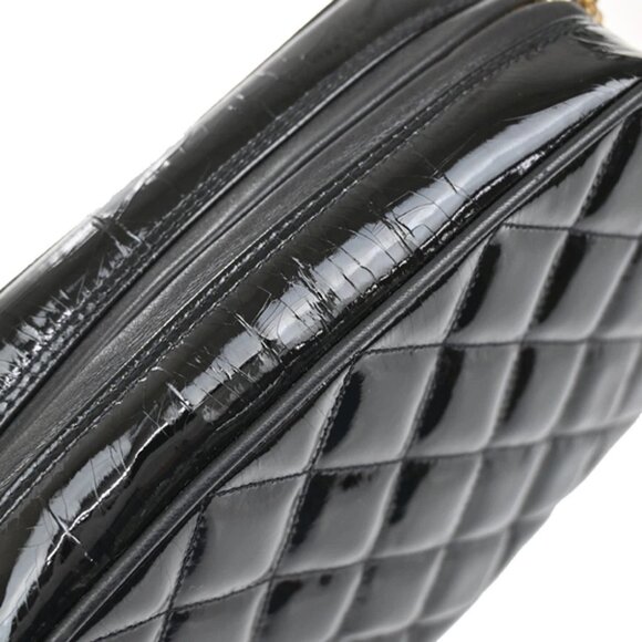 CHANEL CC Matelasse Mini Chain Shoulder Bag Patent Leather BK GHW VTG - Picture 7 of 16